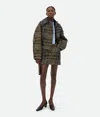 Bottega Veneta Check Pressed Wool Jacket In Eclipse/black/yellow