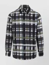 Bottega Veneta Checked Collar Shirt Long Sleeves In Gray