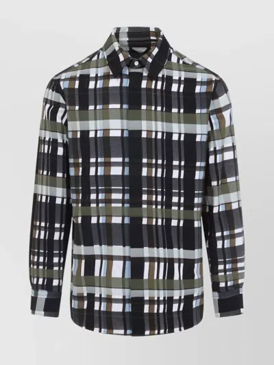 BOTTEGA VENETA CHECKED COLLAR SHIRT LONG SLEEVES