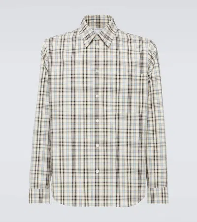 Bottega Veneta Checked Cotton Shirt In Multicolor