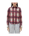 Bottega Veneta Printed Leather Check Shirt In Gray