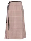 Bottega Veneta Checked Midi Skirt Skirts Multicolor In Neutral