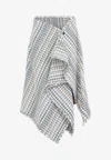 BOTTEGA VENETA CHECKED MIDI WRAP SKIRT