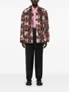 Bottega Veneta White & Red Alpaca Check Overshirt In 9072 - Whiteredbrown