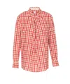 Bottega Veneta Checked Cotton Shirt In Red