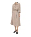 Bottega Veneta Check Skirt In Nude