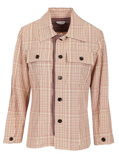 Bottega Veneta Checked Viscose Shirt Shirts Multicolor In Neutral