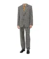 Bottega Veneta Boucle Gingham Wool Jacket In Black/pearl/khaki
