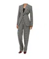 Bottega Veneta Boucle Gingham Wool Jacket In Black/pearl/khaki