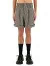 Bottega Veneta Checkered Shorts In Multicolour