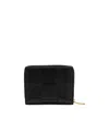 Bottega Veneta Checkered Zipper Purse In Black