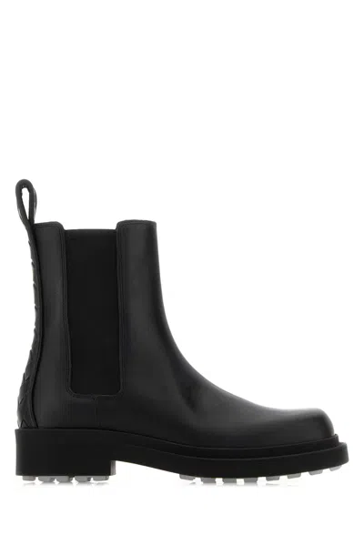Bottega Veneta Chelsea Boots Intreccio In The Back In Black