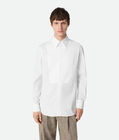 Bottega Veneta Chemise À Plastron En Popeline In White