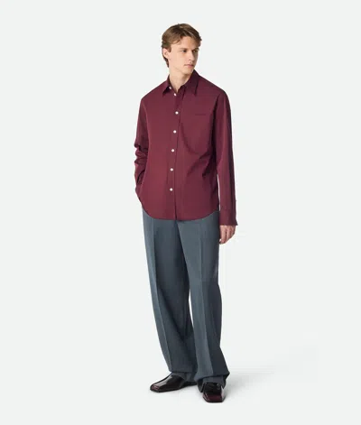 Bottega Veneta Chemise En Coton Et Soie In Black Cherry