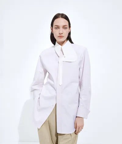 Bottega Veneta Cotton Oxford Belted Shirt In White
