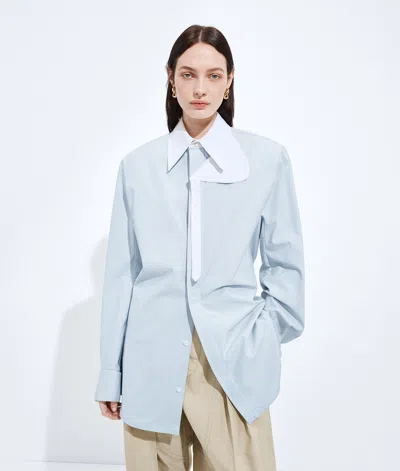 Bottega Veneta Cotton Oxford Belted Shirt In Multi