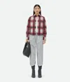 Bottega Veneta Printed Leather Check Shirt In Red