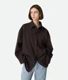 Bottega Veneta Chemise En Laine Stretch In Black