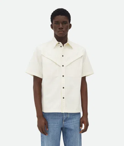Bottega Veneta Light Cotton Twill Shirt In Frosting