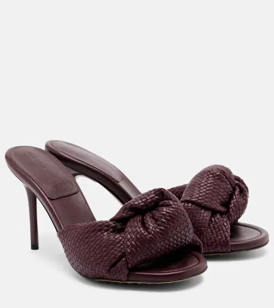Bottega Veneta Cherry Intreccio Leather Sandals In Animal Print