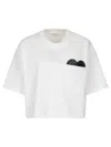 Bottega Veneta White Cropped T-shirt With Heart Detail On The Pocket In Cotton Woman In White