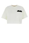 Bottega Veneta White Cropped T-shirt With Heart Detail On The Pocket In Cotton Woman In White