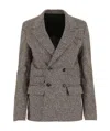 Shop Bottega Veneta Knotted Herringbone Jacket In Gray