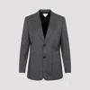 Bottega Veneta Chevron Pattern Jacket In Grey Black