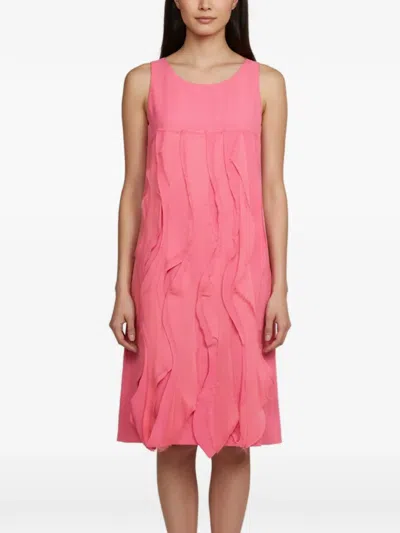 Pre-owned Bottega Veneta Chiffon-appliqué Sleeveless Mini Dress In Pink