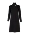 Bottega Veneta Cut-out Long-sleeved Midi Dress In Black