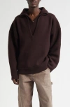 Bottega Veneta Chunky Compact Wool Blend V-neck Sweater In Brown
