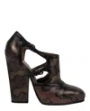 Bottega Veneta Chunky Heel Almond Toe Pump In Brown