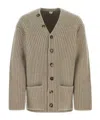 Bottega Veneta Cappuccino Wool Blend Cardigan In Nude
