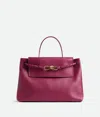 Bottega Veneta Andiamo Medium Leather Top-handle Bag In Red