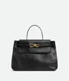 Bottega Veneta Ciao Ciao Knot Detail Leather Top Handle Bag In Black