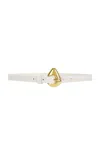 Bottega Veneta Cintura Belt In Chalk & Muse Brass