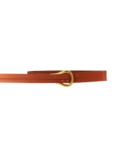 Bottega Veneta Leather Double Strap Belt In White