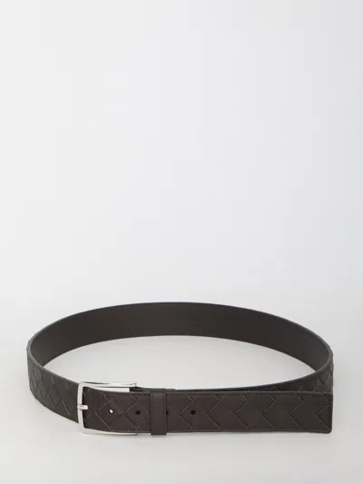 Bottega Veneta Leather Belt 3.5 Cm For Men In Black