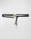 Bottega Veneta Cintura Leather Wrap Belt In 1019 Black M Brass
