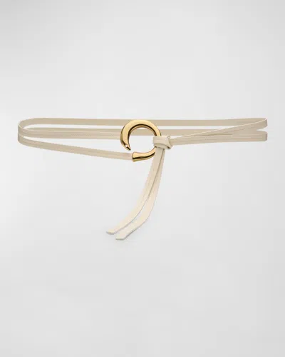 Bottega Veneta Cintura Leather Wrap Belt In White