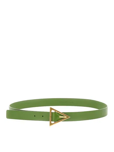 Bottega Veneta Signature Triangular Buckle Belt In Green