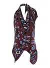 Bottega Veneta Fish Print Asymmetric Silk Twill Halter Top