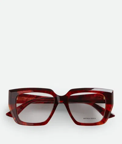 Bottega Veneta Quadratische Classic Acetate Brille In Havana/transparent