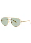 Bottega Veneta Double-framed Aviator Sunglasses In Green