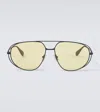 Bottega Veneta Classic Aviator Metal Sunglasses In Black