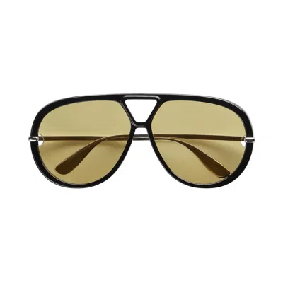 Pre-owned Bottega Veneta Classic Aviator Sunglasses 'black/silver/yellow' | Women's Size Onesize