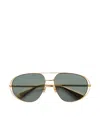 Bottega Veneta Classic Sonnenbrille In Pilotenform In Gold/green