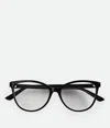 Bottega Veneta Classic Brille In Cat-eye-form In Black/transparent