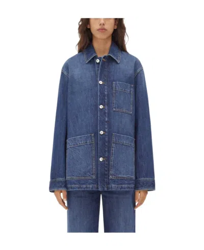 Bottega Veneta Classic-collar Denim Jacket In Blue