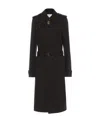 Bottega Veneta Classic Collar Long Windbreaker In Black